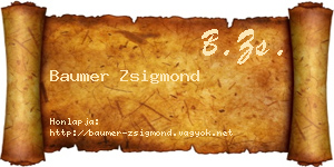 Baumer Zsigmond névjegykártya